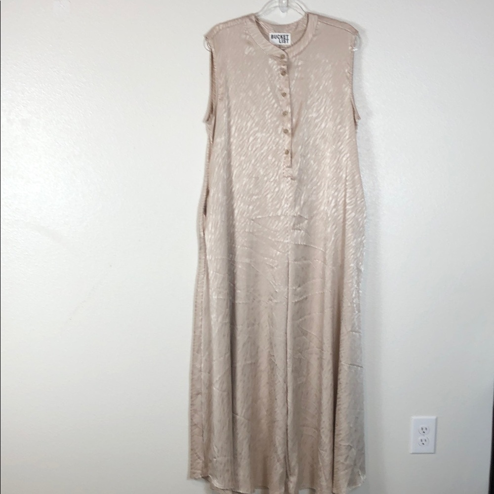 BUCKETLIST Jumpsuit Extra Wide Leg Romper Taupe R5120-1D Flowy Lightweight Small